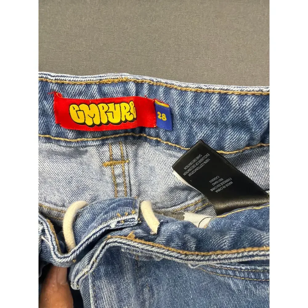Empyre Jeans Size 28 Light Wash Baggy Wide Leg Skate Y2K Denim
